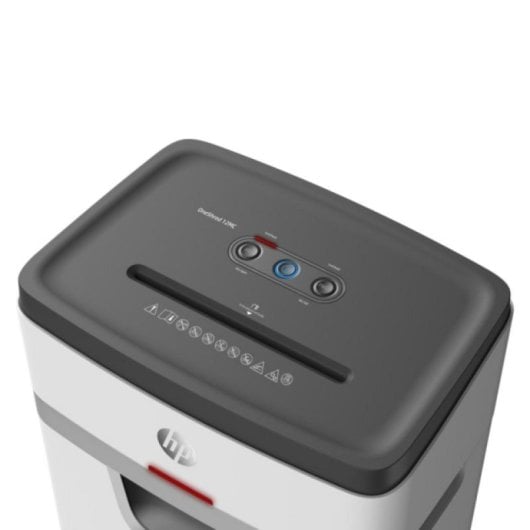 Destructora HP OneShred 12MC Microcorte P-5 2mm 25L 22cm 4 ruedas 600W Blanca