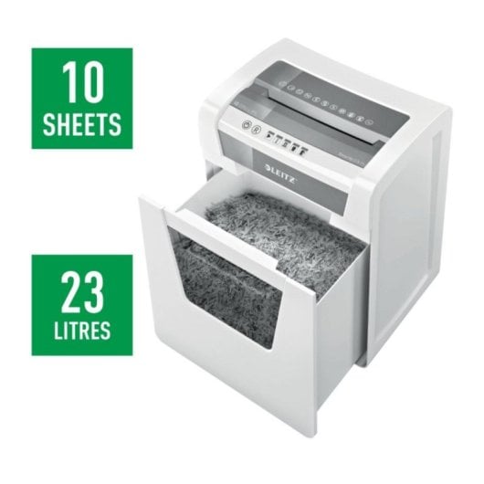 Destruidora Leitz 80020000 Microcorte 10 Folhas 23L Branca Destruidora Leitz 80020000 Microcorte 10 Folhas 23L Branca