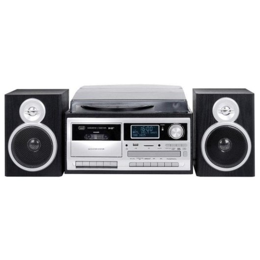 Platenspeler Trevi TT 1072 Direct Drive 3 Snelheden USB/SD Radio CD Cassette Zwart Zilver