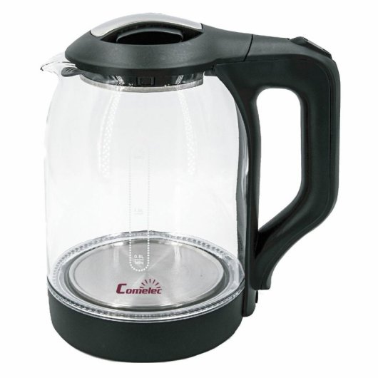 Herkules Elektrischer Wasserkocher 1,8 L 1500 W Schwarz Transparent