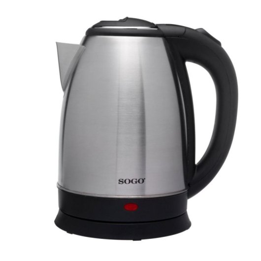 Hervidor Sogo KET-SS-5790-SS 1.8L 1500W sin cables acero inoxidable apagado automático