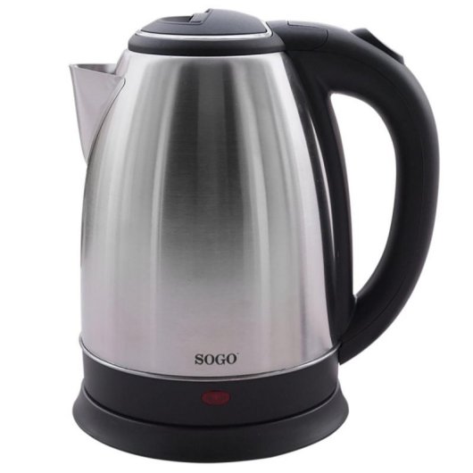Hervidor Sogo KET-SS-5790-SS 1.8L 1500W sin cables acero inoxidable apagado automático