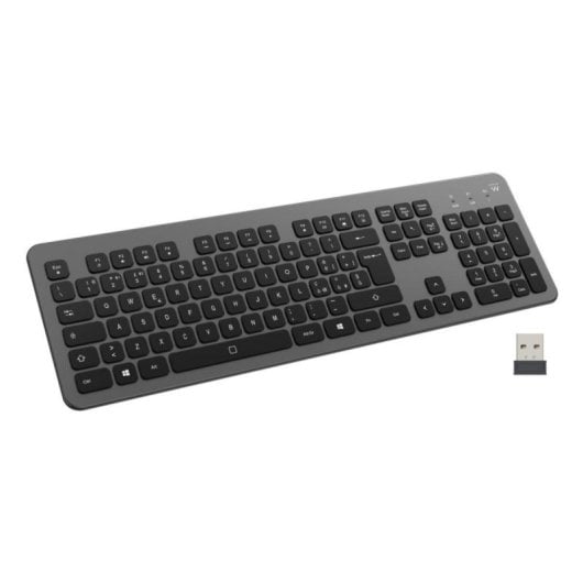 Teclado Ewent EW3296 Inalámbrico Bluetooth Completo Retroiluminado Bajo Perfil Negro/Gris