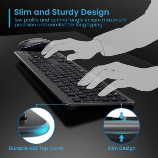 Clavier Ewent EW3296 Slim Sans Fil Rétroéclairé Bluetooth QWERTY