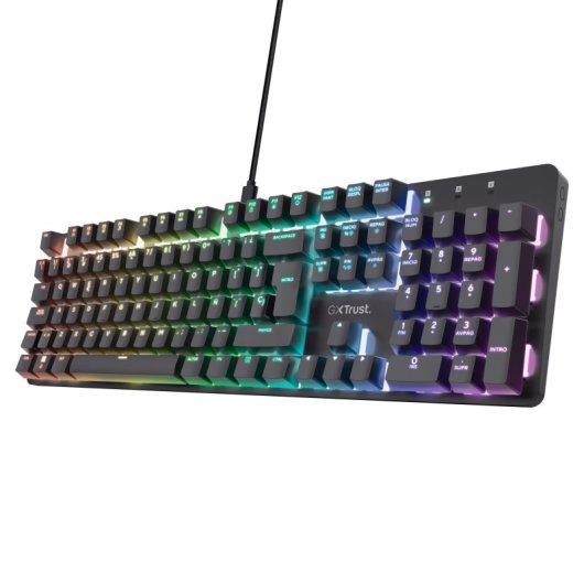 Clavier Trust GXT 871 Zora Alámbrico USB Interruptor Mecánico LED RGB Noir