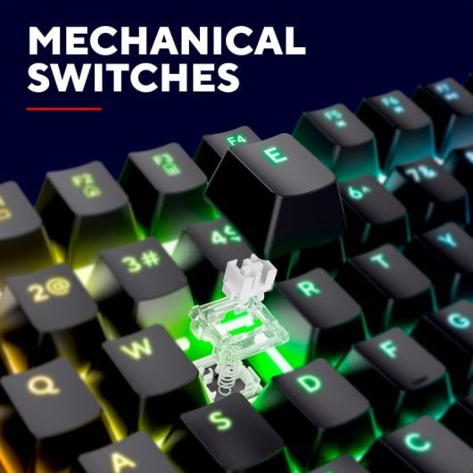 Clavier Trust GXT 871 Zora Alámbrico USB Interruptor Mecánico LED RGB Noir