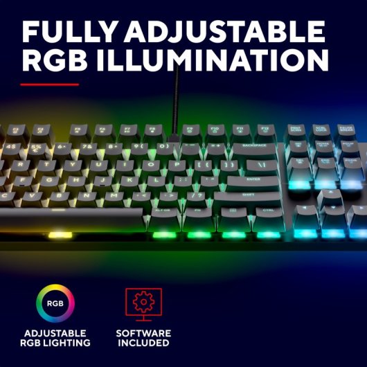 Clavier Trust GXT 871 Zora Alámbrico USB Interruptor Mecánico LED RGB Noir