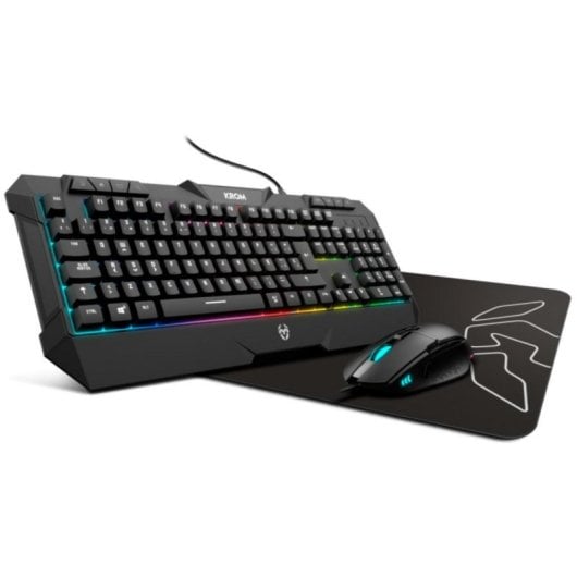 Combo Gaming Krom Kunai Teclado Membrana RGB + Ratón Óptico 7200DPI + Alfombrilla