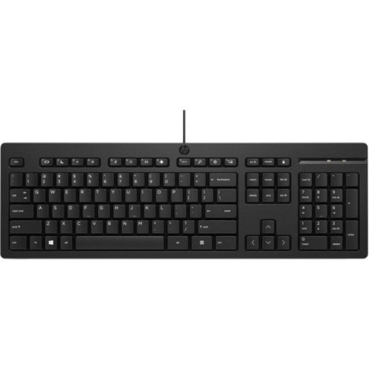 Teclado HP 125 Preto Com Fio USB Completo (100%) 3 mm Teclas Teclado HP 125 Preto Com Fio USB Completo (100%) 3 mm Teclas