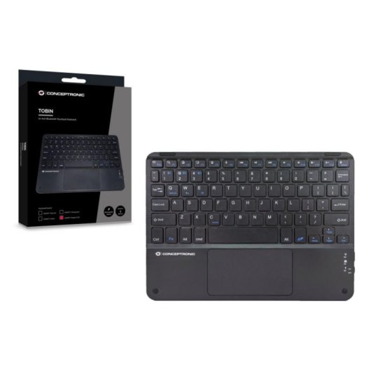 Teclado Conceptronic TOBIN01BUS Tenkeyless Bluetooth Touchpad Negro Multidispositivo