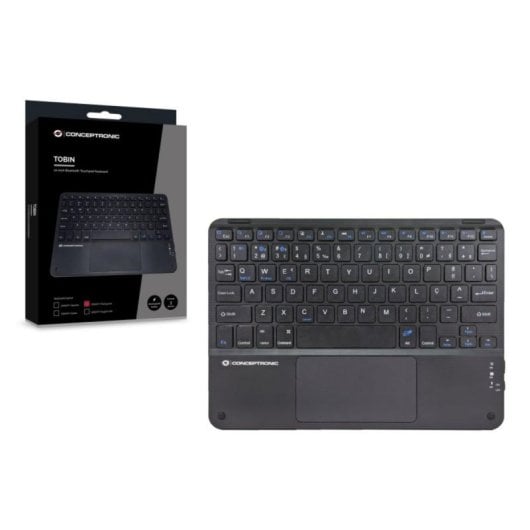 Clavier Conceptronic TOBIN01BPT Bluetooth Inalámbrico Tenkeyless QWERTY Negro