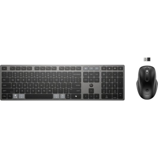 Teclado inalámbrico HP 725 Completo Negro Bluetooth RF Wireless con Ratón 4000 DPI Resistente a derrames