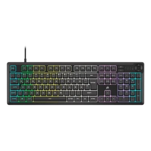 Teclado Corsair CH-9226C65-PT Alámbrico USB Membrana RGB 110 Teclas Preto