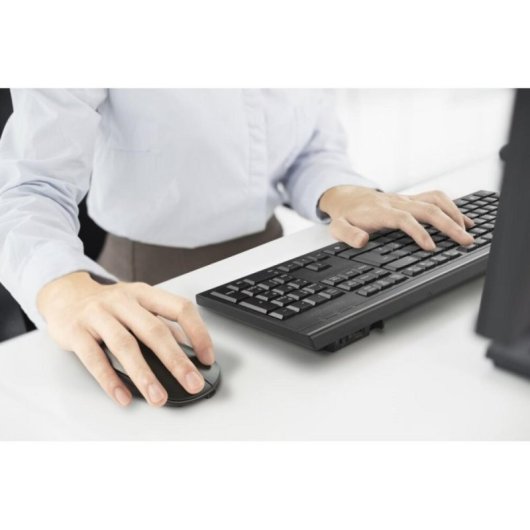 Kit teclado y ratón inalámbrico Kensington KM270 EQ recargable QWERTY negro resistente derrames