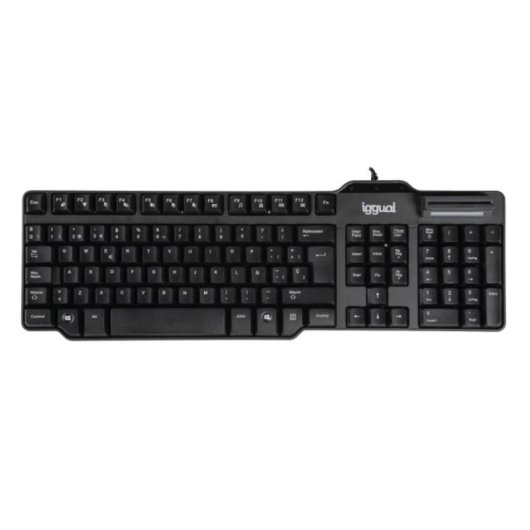 Teclado iggual CK-ID-DNI SMART Alámbrico USB QWERTY 105 Teclas Negro