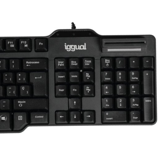 Teclado iggual CK-ID-DNI SMART Alámbrico USB QWERTY 105 Teclas Negro