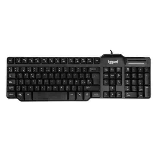Teclado iggual CK-ID-DNI SMART Alámbrico USB QWERTY 105 Teclas Negro