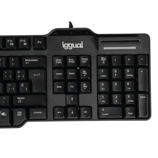 Teclado iggual CK-ID-DNI SMART Alámbrico USB QWERTY 105 Teclas Negro