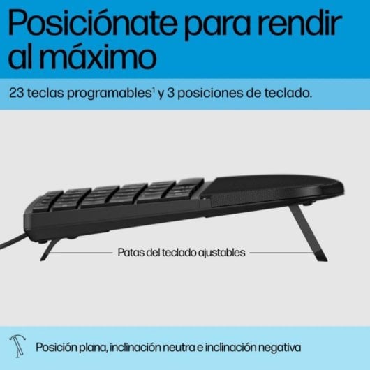 HP 485 Comfort Teclado USB Membrana com Apoio para Pulsos e Resistência a Derrames Preto