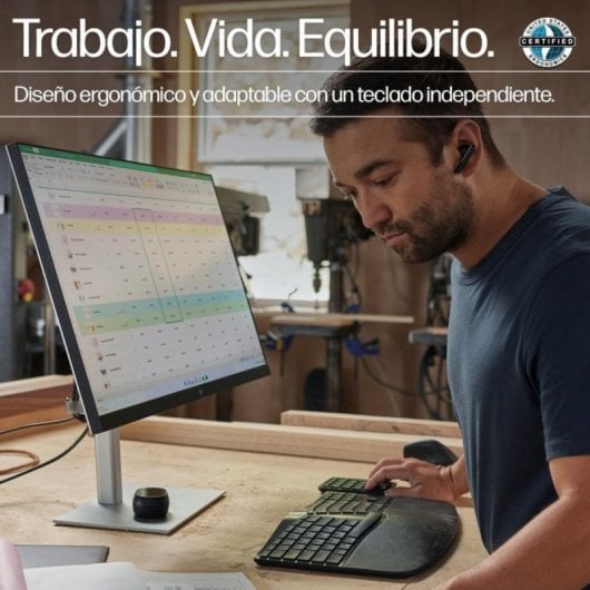 Teclado inalámbrico HP 960 Ergonómico Completo 20 Teclas Programables Negro Bluetooth RF