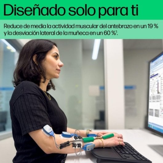 Teclado inalámbrico HP 960 Ergonómico Completo 20 Teclas Programables Negro Bluetooth RF