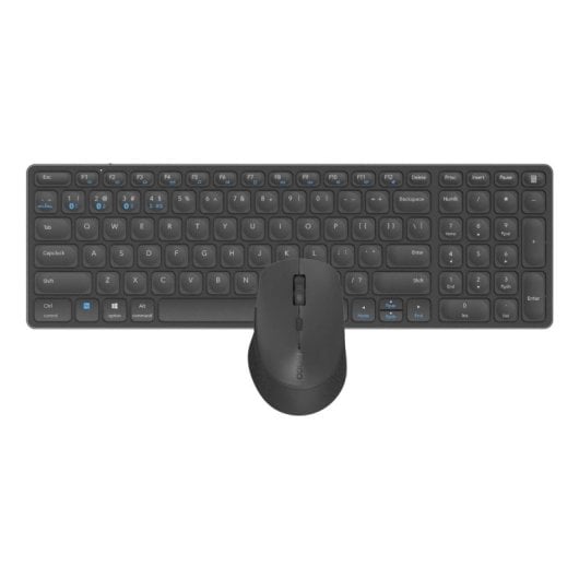 Clavier Sans Fil Rapoo 9700M, Bluetooth 5.0, Aluminium, Noir, Souris Incluse