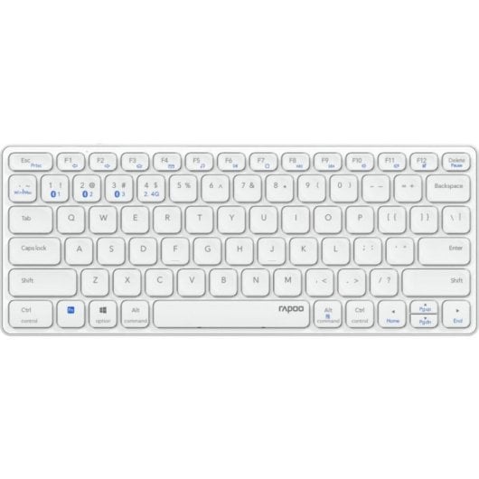 Tastatur Rapoo E9600M Kabellos Bluetooth 5.0 Mini Ultrakompakt Aluminium Weiß