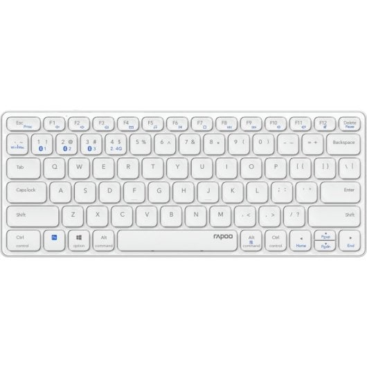 Tastatur Rapoo E9600M Kabellos Bluetooth 5.0 Mini Ultrakompakt Aluminium Weiß