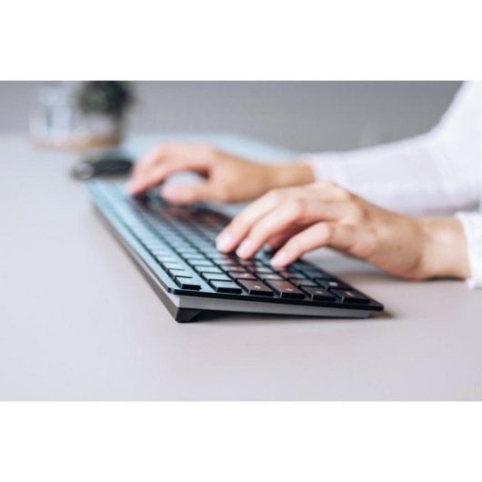 Teclado Cherry KW 9100 Slim Inalámbrico RF y Bluetooth QWERTY Español Negro