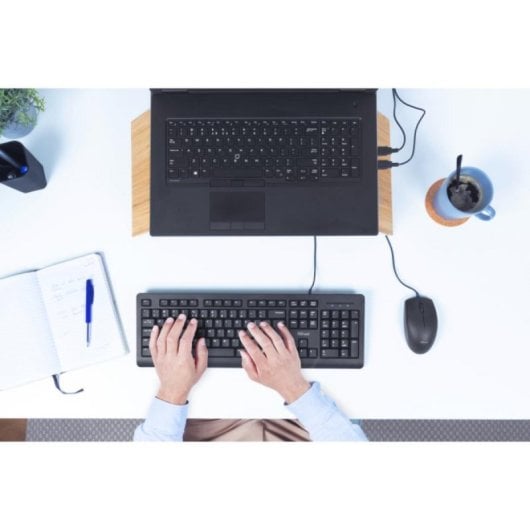 Pack Teclado Trust Primo QWERTY Español Alámbrico Perfil Bajo Negro + Ratón Ambidiestro