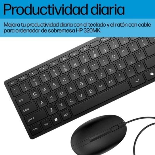 Tastiera HP 320MK a membrana nera con mouse cablato USB tastierino numerico