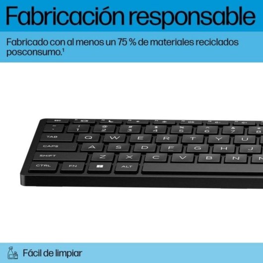 Teclado HP 320MK de membrana com rato USB com fio preto e tecla Copilot