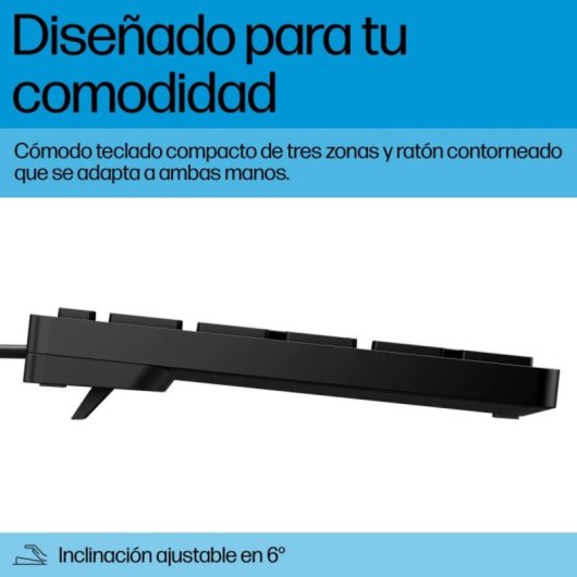 Teclado HP 320MK Interruptor de Membrana Cableado USB Negro Ratón Incluido Copilot
