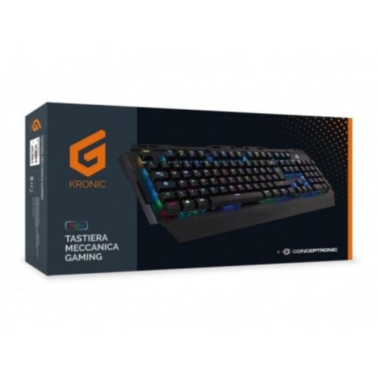 Teclado Gaming Conceptronic KRONIC Mecánico QWERTY Italiano RGB Alámbrico USB 105 Teclas Negro