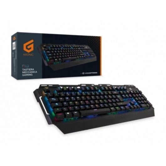 Teclado Gaming Conceptronic KRONIC Mecánico QWERTY Italiano RGB Alámbrico USB 105 Teclas Negro