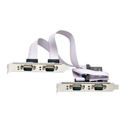 PCIe Serielle Schnittstellenkarte 4 Port DB9 RS232/422/485 ASIX-AX99100 Schwarz