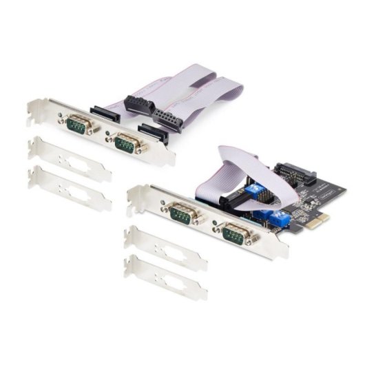 PCIe Serielle Schnittstellenkarte 4 Port DB9 RS232/422/485 ASIX-AX99100 Schwarz