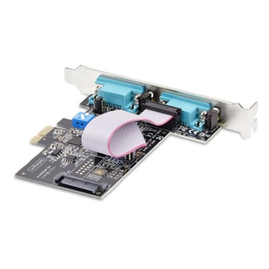 Tarjeta Serie PCIe StarTech.com 2 Puertos DB9 RS232/RS422/RS485 AX99100 ESD 15kV Win/Linux Brackets Bajo Perfil