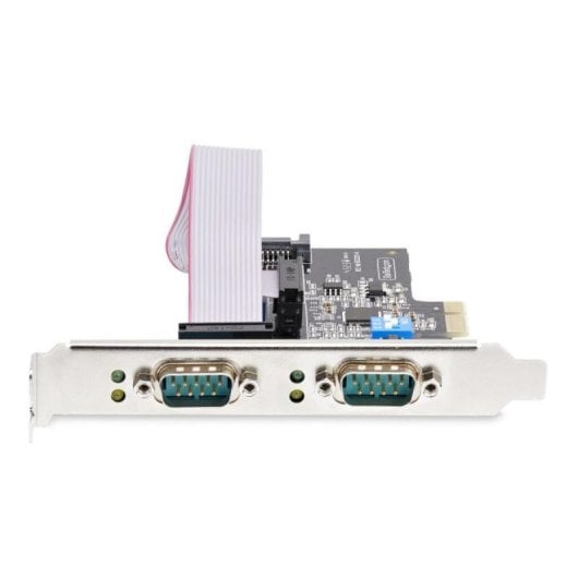 Tarjeta Serie PCIe StarTech.com 2 Puertos DB9 RS232/RS422/RS485 AX99100 ESD 15kV Win/Linux Brackets Bajo Perfil