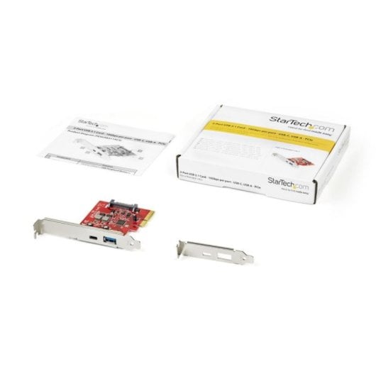 Tarjeta PCI Express USB 3.2 Gen 2 StarTech ASM3142 2 Puertos 10Gbps USB-C USB-A Rojo