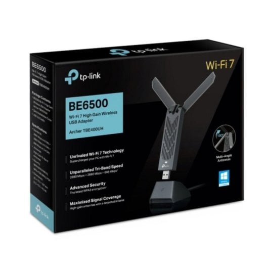 WLAN Adapter TP-Link Archer TBE400UH USB 3.2 Gen 1 Triband Wi-Fi 7 2882 Mbit/s Grau