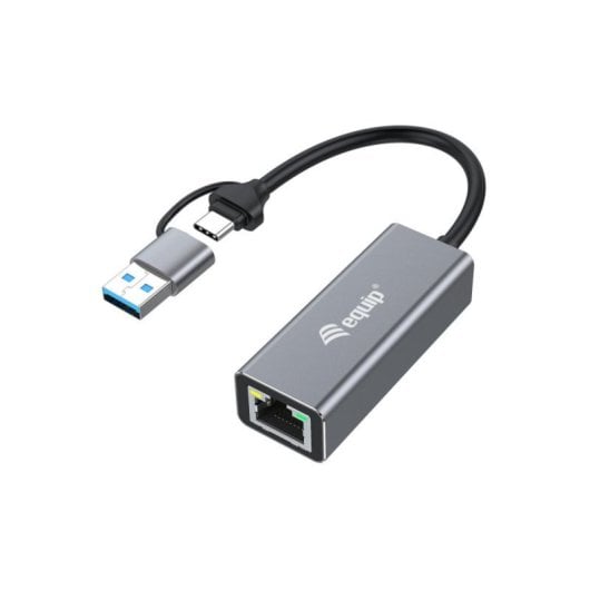 Adaptador de red Equip 133495 USB-C a 2,5GbE Aluminio Gris USB-A/USB-C/RJ45