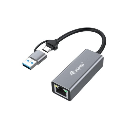 Adaptador de red Equip 133495 USB-C a 2,5GbE Aluminio Gris USB-A/USB-C/RJ45