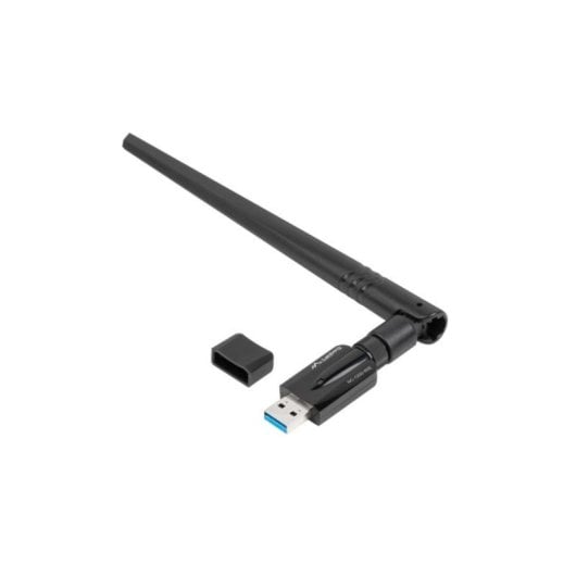 Adaptador Wi-Fi Lanberg NC-1200-WIE USB 1200 Mbps Doble Banda Antena Externa Negro