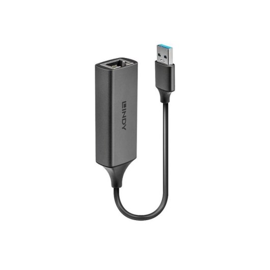 Adaptador de red Lindy 43298 USB 3.2 Gen 1 a Gigabit Ethernet Realtek RTL8153 Plata