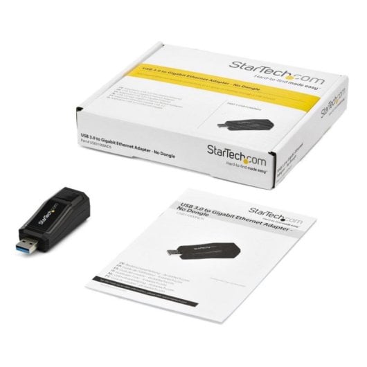 Adaptador de Red USB 3.0 Gigabit Ethernet StarTech USB31000NDS 1 Puerto RJ45 AX88179 Negro