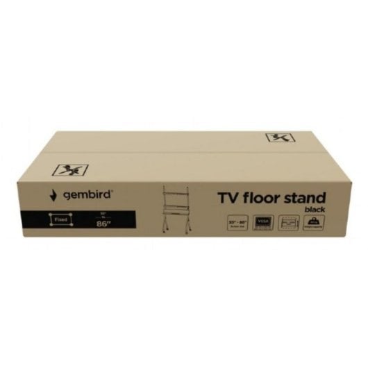 Support TV Gembird TVS-86F-02 Noir Acier 139,7 cm (55") - 2,18 m (86")