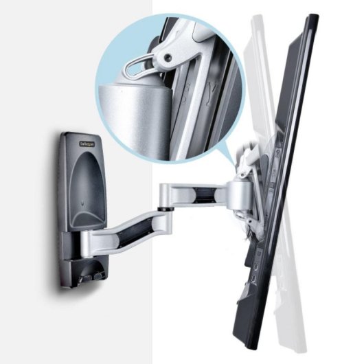 TV Wandhalterung StarTech.com VESA 400x400 26–65" 45 kg Schwenkbar Neigbar Schwarz Silber