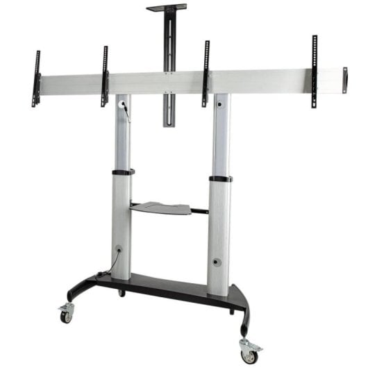 TV-Rollwagen StarTech.com STNDMTVDUO Höhenverstellbar Neigbar Schwarz Silber TV-Ständer