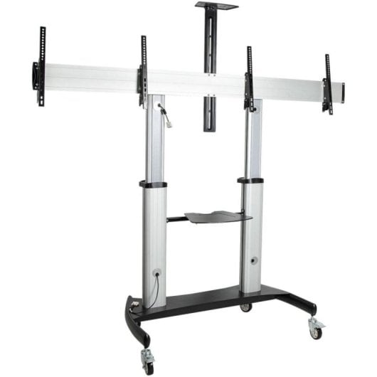 TV-Rollwagen StarTech.com STNDMTVDUO Höhenverstellbar Neigbar Schwarz Silber TV-Ständer